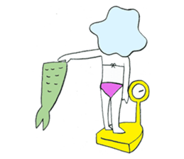 Whimsical mermaid sticker #7207175