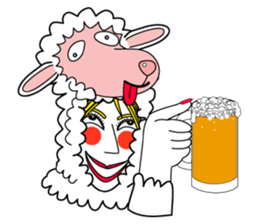 Honny2 who put on a whole wear of sheep. sticker #7207199