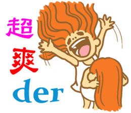 Crazy red hair girl makes you happy! sticker #7210563