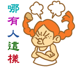 Crazy red hair girl makes you happy! sticker #7210576