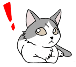 Black-and-white-Cat sticker #7214180