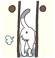 Black-and-white-Cat sticker #7214198
