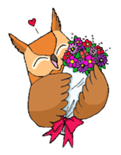 Cute horned owl sticker #7218120
