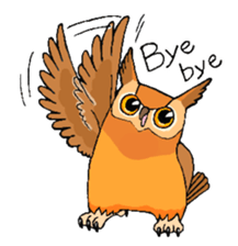 Cute horned owl sticker #7218121