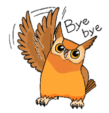 Cute horned owl sticker #7218121