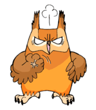 Cute horned owl sticker #7218122