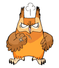 Cute horned owl sticker #7218122