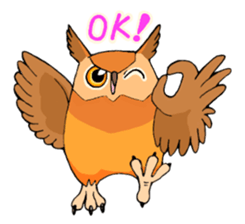 Cute horned owl sticker #7218125