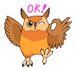 Cute horned owl sticker #7218125