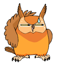 Cute horned owl sticker #7218127