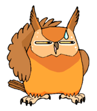 Cute horned owl sticker #7218127