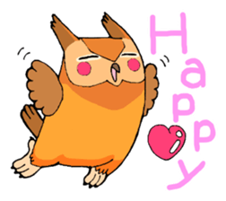 Cute horned owl sticker #7218131