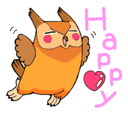 Cute horned owl sticker #7218131