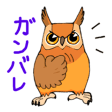 Cute horned owl sticker #7218132