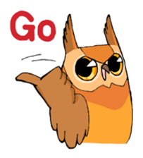 Cute horned owl sticker #7218134