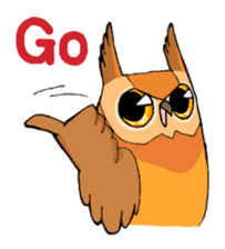 Cute horned owl sticker #7218134