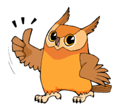 Cute horned owl sticker #7218136