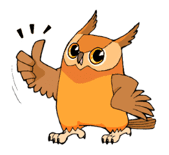 Cute horned owl sticker #7218136
