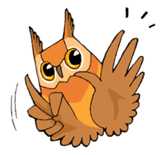 Cute horned owl sticker #7218144