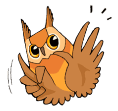 Cute horned owl sticker #7218144