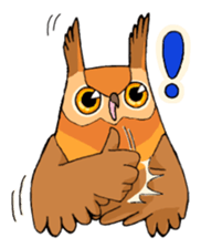 Cute horned owl sticker #7218149