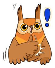 Cute horned owl sticker #7218149