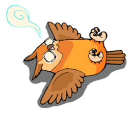 Cute horned owl sticker #7218153