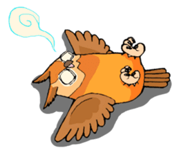 Cute horned owl sticker #7218153