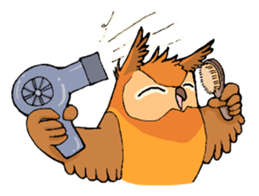 Cute horned owl sticker #7218158