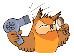 Cute horned owl sticker #7218158