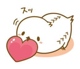 Cute white owl sticker #7222688
