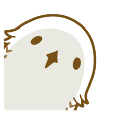 Cute white owl sticker #7222694