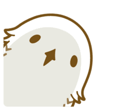 Cute white owl sticker #7222694