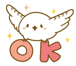 Cute white owl sticker #7222704