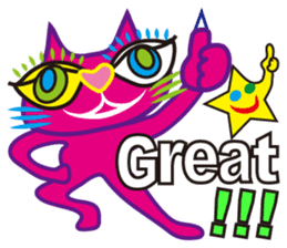 SHOCKING PINKiee the Cat <English Ver.3> sticker #7227296