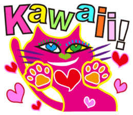 SHOCKING PINKiee the Cat <English Ver.3> sticker #7227305