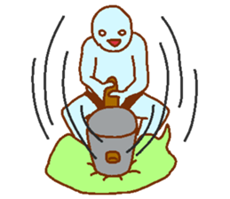 Balloon and blue man sticker #7227452