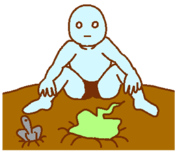 Balloon and blue man sticker #7227458