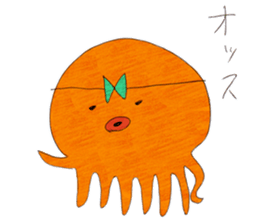 Octopus and cat. sticker #7234182