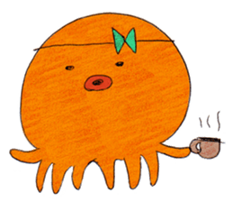 Octopus and cat. sticker #7234188