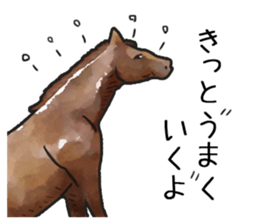 Watercolor horse sticker sticker #7246283