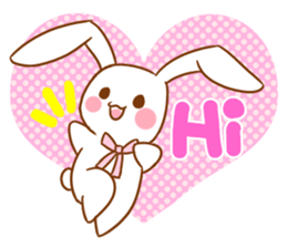 Moonlit night Child rabbit.  English 2 sticker #7247095