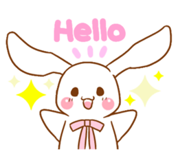 Moonlit night Child rabbit.  English 2 sticker #7247102