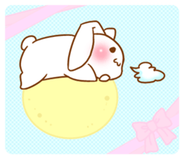 Moonlit night Child rabbit.  English 2 sticker #7247125