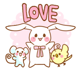 Moonlit night Child rabbit.  English 2 sticker #7247126