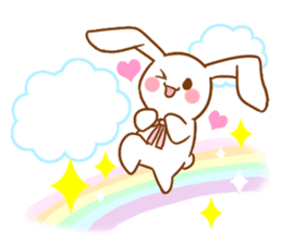 Moonlit night Child rabbit.  English 2 sticker #7247127