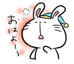white rabbit and brown rabbit sticker #7251728