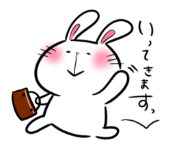 white rabbit and brown rabbit sticker #7251730