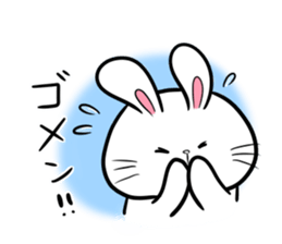 white rabbit and brown rabbit sticker #7251733