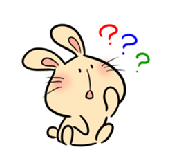 white rabbit and brown rabbit sticker #7251734